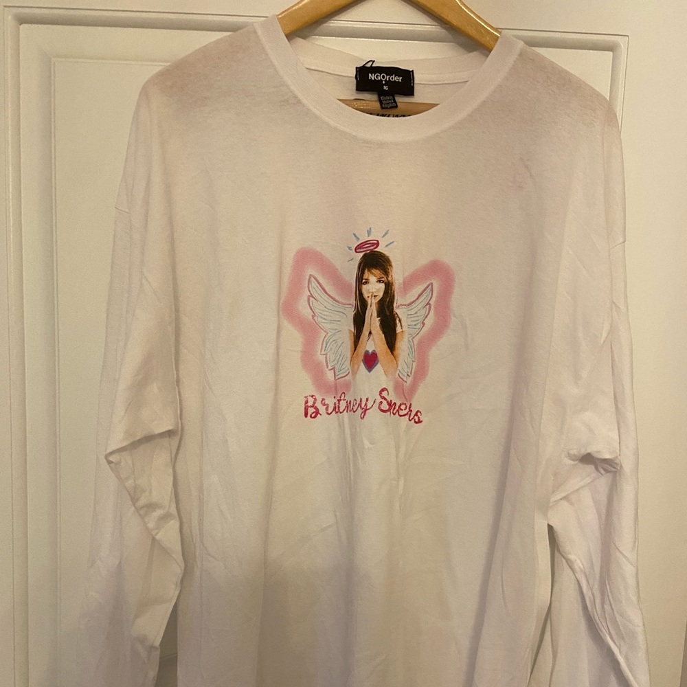 White long sleeve Britney Spears top